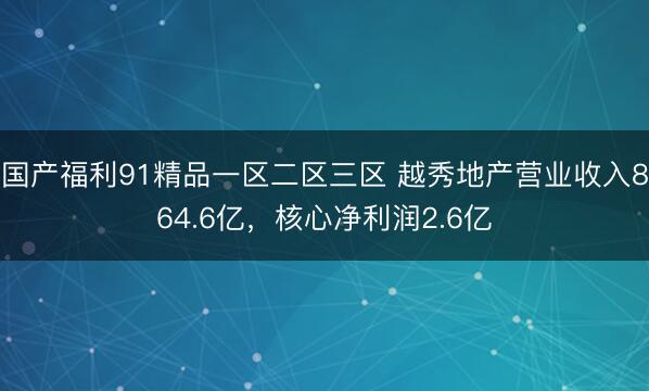 国产福利91精品一区二区三区 越秀地产营业收入864.6亿，核心净利润2.6亿