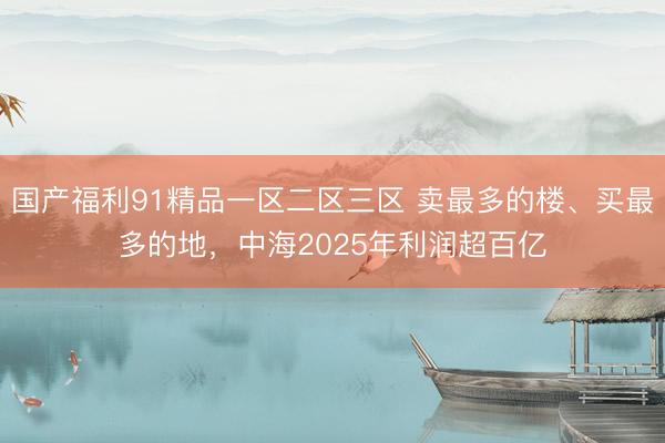 国产福利91精品一区二区三区 卖最多的楼、买最多的地，中海2025年利润超百亿