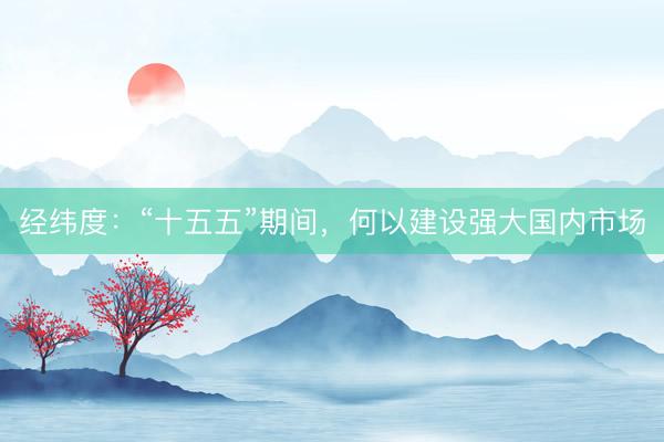 经纬度：“十五五”期间，何以建设强大国内市场