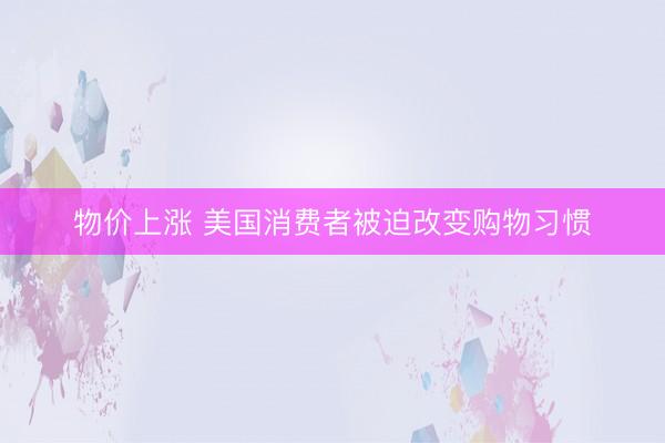 物价上涨 美国消费者被迫改变购物习惯
