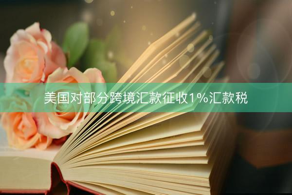 美国对部分跨境汇款征收1%汇款税