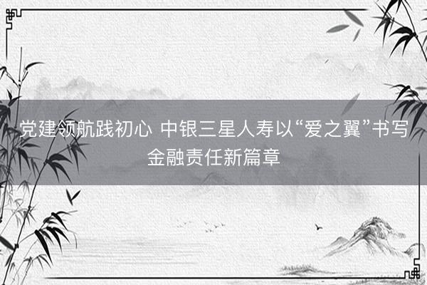 党建领航践初心 中银三星人寿以“爱之翼”书写金融责任新篇章
