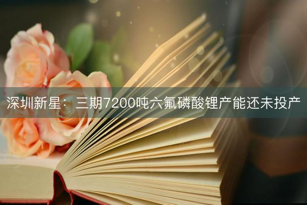 深圳新星：三期7200吨六氟磷酸锂产能还未投产