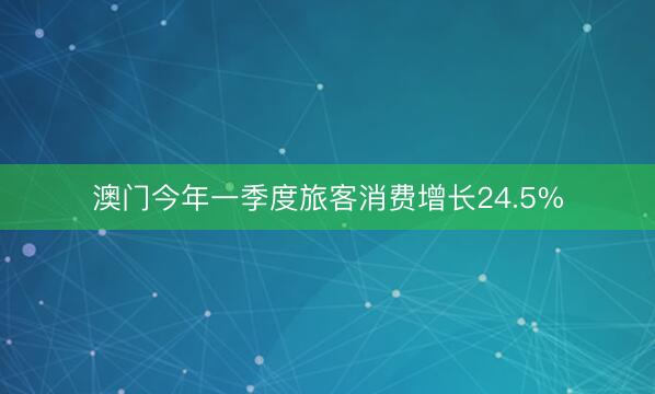 澳门今年一季度旅客消费增长24.5%