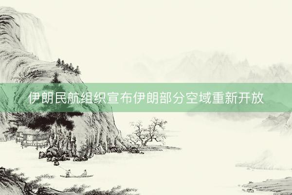 伊朗民航组织宣布伊朗部分空域重新开放