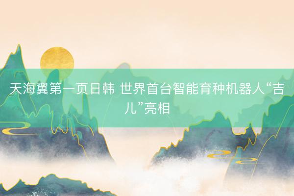 天海翼第一页日韩 世界首台智能育种机器人“吉儿”亮相