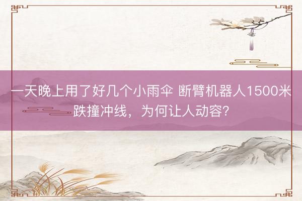 一天晚上用了好几个小雨伞 断臂机器人1500米跌撞冲线,为何让人动容?