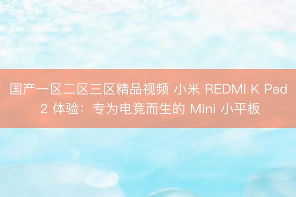 国产一区二区三区精品视频 小米 REDMI K Pad 2 体验：专为电竞而生的 Mini 小平板