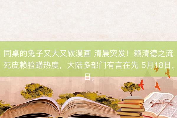 同桌的兔子又大又软漫画 清晨突发!赖清德之流死皮赖脸蹭热度,大陆多部门有言在先 5月18日,