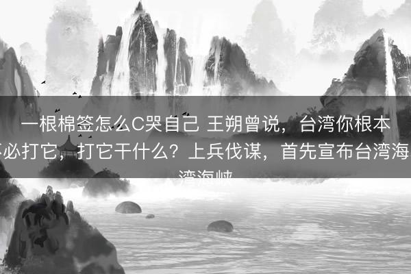 一根棉签怎么C哭自己 王朔曾说，台湾你根本不必打它，打它干什么？上兵伐谋，首先宣布台湾海峡