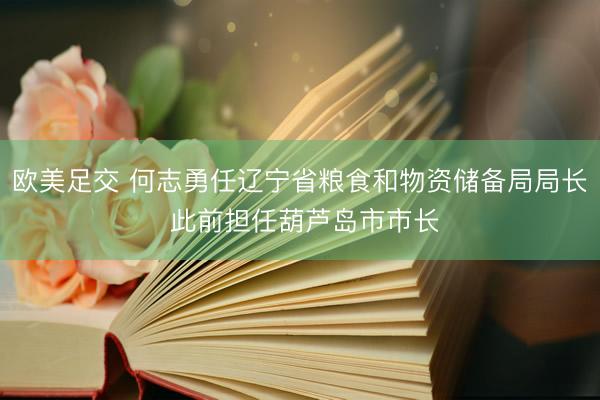 欧美足交 何志勇任辽宁省粮食和物资储备局局长 此前担任葫芦岛市市长