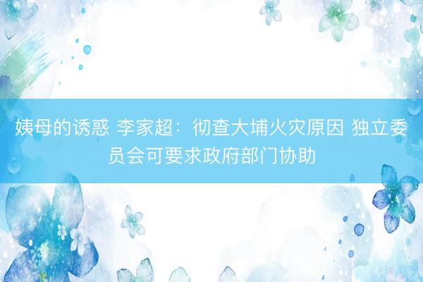 姨母的诱惑 李家超：彻查大埔火灾原因 独立委员会可要求政府部门协助