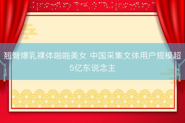翘臀爆乳裸体啪啪美女 中国采集文体用户规模超5亿东说念主