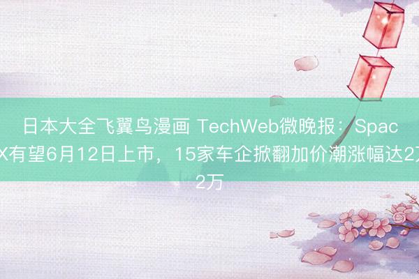 日本大全飞翼鸟漫画 TechWeb微晚报：SpaceX有望6月12日上市，15家车企掀翻加价潮涨幅达2万