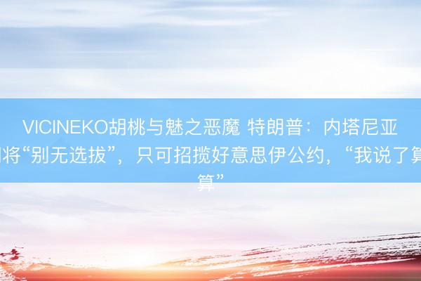 VICINEKO胡桃与魅之恶魔 特朗普：内塔尼亚胡将“别无选拔”，只可招揽好意思伊公约，“我说了算”