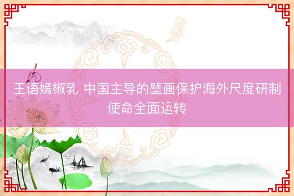 王语嫣椒乳 中国主导的壁画保护海外尺度研制使命全面运转