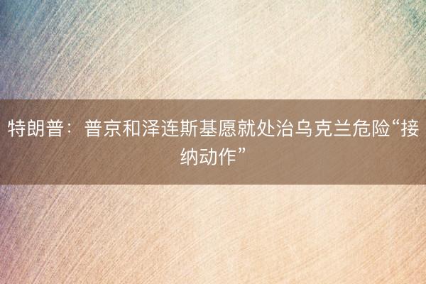 特朗普：普京和泽连斯基愿就处治乌克兰危险“接纳动作”