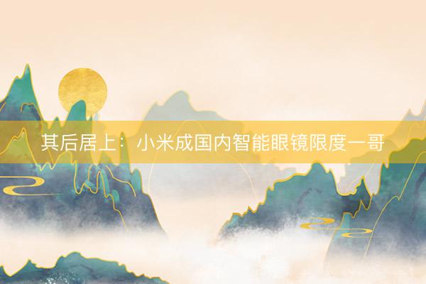 其后居上：小米成国内智能眼镜限度一哥